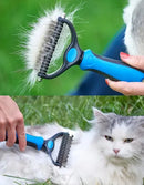 Rasqueadeira Removedora de Pelos Mortos Para Pets Gatos Grande Azul e Preto