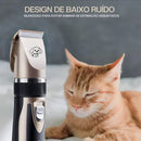 Kit Máquina de Tosa Pet Silenciosa para Cães e Gatos Grande e Pequeno Bivolt Dourada