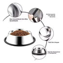 Kit com 2 Potes Pet em Aço Inox para Ração e Água Cães e Gatos Cinza