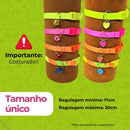 Coleira Elástica para Gatos com Guizo Regulável 17 a 30 cm Cores Flúor