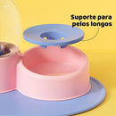 Comedouro e Bebedouro Automático Elevado Pet para Cães e Gatos Cor Amarelo