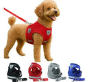 Peitoral Refletivo com Guia para Cachorros e Gatos Vermelho Pata Tamanho M