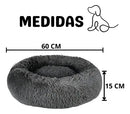 Caminha Nuvem Pet Redonda 60cm Conforto para Cães e Gatos Marrom Claro