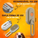 Escova a Vapor 3 em 1 Pet Removedor de Pelos Para Cães e Gatos Branco Champagne
