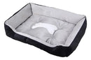Cama Pet Pelúcia Grande Super Conforto para Cães e Gatos Preta Osso
