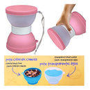Bebedouro e Comedouro Duplo Portátil Lancheira Pet Rosa
