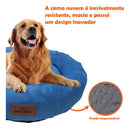 Cama Pet Redonda Grande Antifrio Lavável 80x80 Conforto Para Cachorros Cor Azul