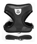 Peitoral Colete Refletivo com Guia para Cachorro Tamanho M Preto