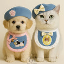 Fantasia Pet Luxo com Chapéu Boina e Bandana para Cães e Gatos