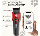 Máquina de Tosa Pet Profissional Sem Fio Recarregável Bivolt Preto e Vermelho