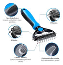 Rasqueadeira Removedora de Pelos Mortos Para Pets Gatos Grande Azul e Preto