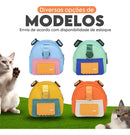 Coleira Peitoral Pet com Mochila Porta Saquinho Higiênico para Passeios
