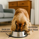 Kit com 2 Comedouros Pet em Inox 550ml para Cães de Porte Médio