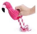 Brinquedo de Pelúcia Flamingo com Corda e Apito para Cães Pet