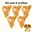 Kit 5 Orelhas Bovinas Naturais para Cães Mordedor Pet Dip Dog