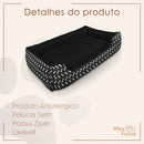 Cama Pet Retangular Estampada e Lavável para Cães e Gatos Tamanho M