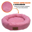 Cama Pet Redonda Grande Antifriagem Lavável 80x80 para Cachorros Rosa