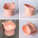 Comedouro e Bebedouro Elevado Pet em Acrílico Modelo Ursinho Cor Cinza