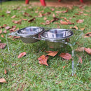 Comedouro Pet Elevado em Acrílico com 2 Tigelas Inox para Cães e Gatos