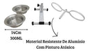 Comedouro Duplo Regulável em Alumínio 300ml para Cães Pequenos e Médios