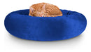 Caminha Pet Redonda de Pelúcia Confortável para Cachorros e Gatos Azul Bic