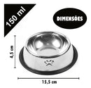 Kit com 2 Tigelas Pet em Inox para Gatos Cães e Coelhos