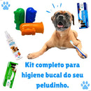 Kit Higiene Bucal Pet Clean Gel Dental Spray Bucal e Escova Tutti Frutti