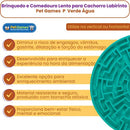 Tapete de Lamber Pet Games Labirinto para Cães e Gatos Tamanho P Verde Água