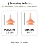 Kit com 2 Bicos Alimentadores e Seringa para Alimentação de Pets