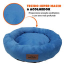 Cama Pet Redonda Grande Antifrio Lavável 80x80 Conforto Para Cachorros Cor Azul