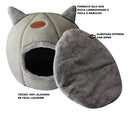 Cama Iglu Dobrável para Gatos em Algodão Lavável Conforto Pet