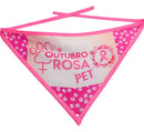 Kit Bandanas e Laços Pet Outubro Rosa Tamanho M Acessórios Temáticos