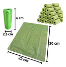 Kit 30 Refil Cata Caca Biodegradável 450 Saquinhos para Pets Verde Claro