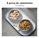 Comedouro e Bebedouro Pet Duplo em Inox para Cães e Gatos