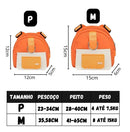 Coleira Peitoral Pet com Mochila Porta Saquinho para Passeio Tamanho P Laranja