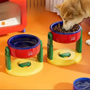 Comedouro Pet Regulável com 3 Níveis de Altura e Ventosa para Cães e Gatos