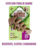 Mordedor Pet Truqys Osso Maciço de Bamboo com Aroma de Bacon Cor Marrom