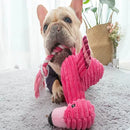 Brinquedo de Pelúcia Flamingo com Corda e Apito para Cães Pet