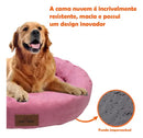Cama Pet Redonda Grande Antifriagem Lavável 80x80 para Cachorros Rosa