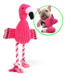 Brinquedo de Pelúcia Flamingo com Corda e Apito para Cães Pet