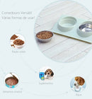 Comedouro e Bebedouro Pet Duplo em Inox para Cães e Gatos Cor Verde