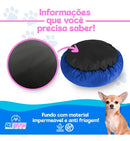 Caminha Pet Redonda de Pelúcia Confortável para Cachorros e Gatos Azul Bic