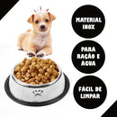 Kit com 2 Tigelas Pet em Inox para Gatos Cães e Coelhos