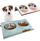 Comedouro e Bebedouro Pet Duplo em Inox para Cães e Gatos Cor Verde