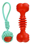 Kit Brinquedos de Corda Pet com Puxador e Osso Antiestresse para Cães