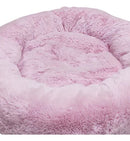 Cama Pet Nuvem Redonda de Pelúcia Super Macia 50x50 Rosa para Cães e Gatos