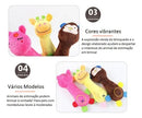Kit 4 Brinquedos de Pelúcia Ursinho com Som para Cães e Gatos Cor Rosa