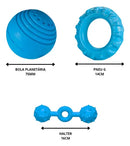 Kit 3 Mordedores Pet Maciços para Cachorros de Grande Porte Azul