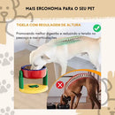 Comedouro Pet com Ventosa Antiderrapante e 3 Níveis de Altura