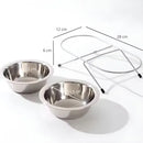 Kit 2 Comedouro e Bebedouro Pet Duplo em Inox para Cães e Gatos